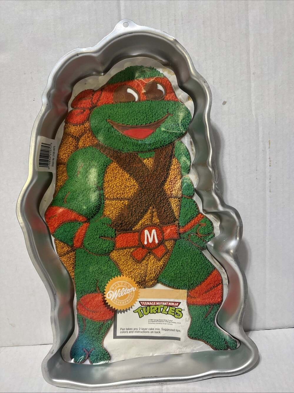 Vintage 1989 Wilton Teenage Mutant Ninja Turtles Cake Pan Michelangelo NEW
